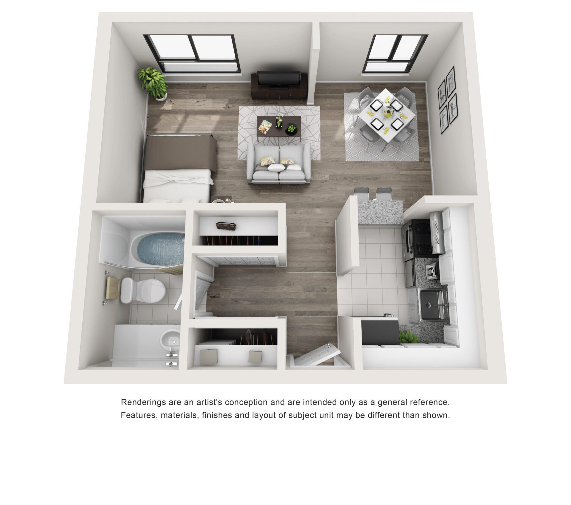 Cityside Apartments Studio Interior View